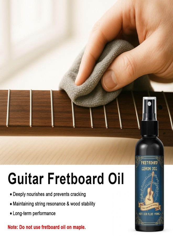 1DFAUL 9pcs Guitar Cleaning Maintenance Kit with Guitar Cleaner, Polish, Fretboard Oil, String Oil, for All Guitar Types, Ideal for Beginners, Players, and Collectors - Image 5
