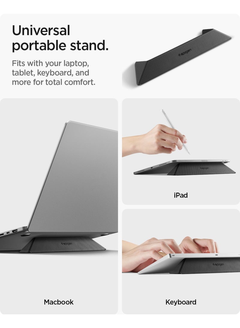 Spigen Slim Fold Portable Laptop Stand Keyboard Riser Foldable Ergonomic Angle Lift Anti-Slip Compatible with MacBook Pro, MacBook Air 11"-16" and iPad/Air/Pro and More - Black (LD201-S4) - Image 4