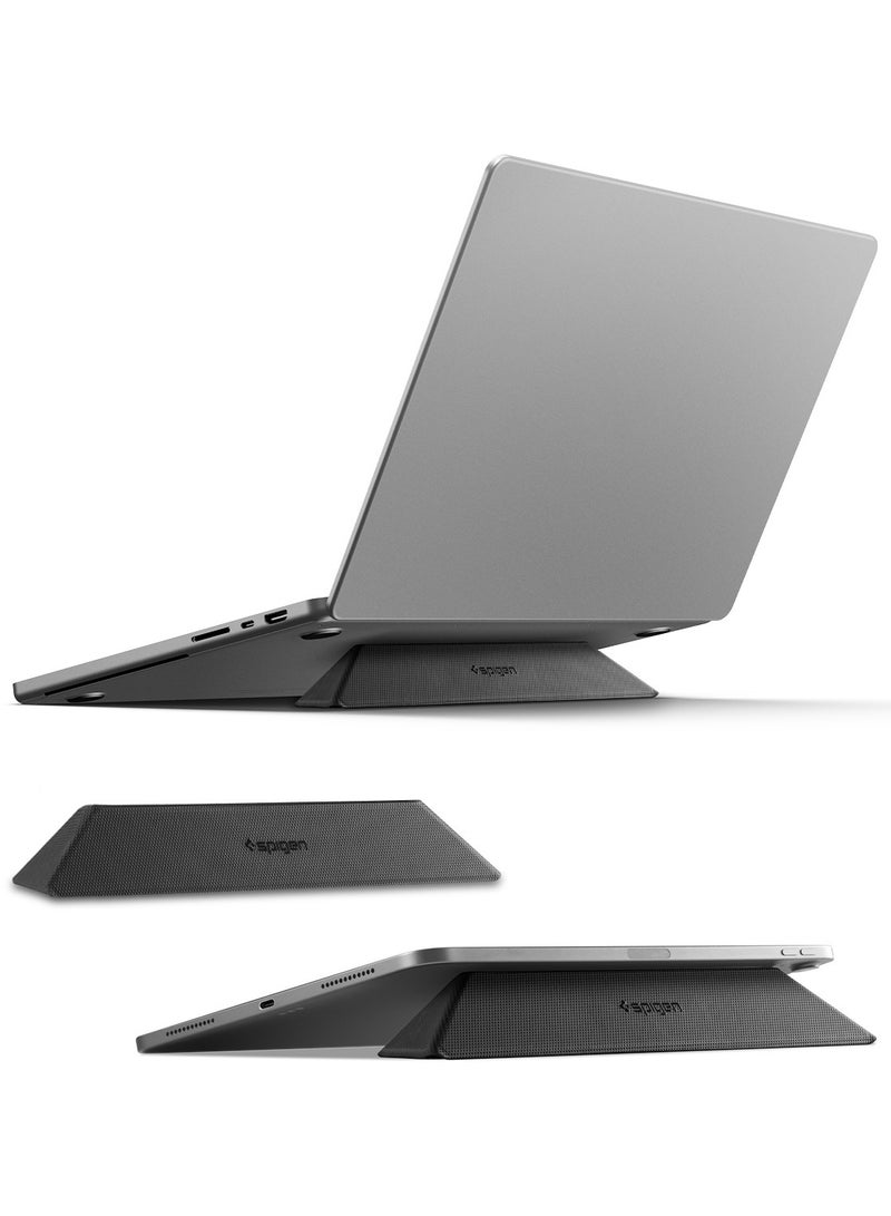 Spigen Slim Fold Portable Laptop Stand Keyboard Riser Foldable Ergonomic Angle Lift Anti-Slip Compatible with MacBook Pro, MacBook Air 11"-16" and iPad/Air/Pro and More - Black (LD201-S4) - Image 1