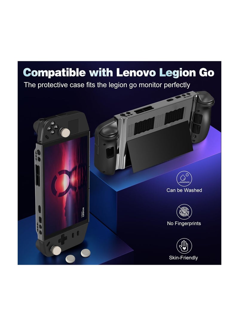 SYOSI Legion Go Protective Case, Compatible with Lenovo Legion Go Handheld, Hard Cover Shell with 2 Pairs Controller Thumb Grip Caps Accessories, Legion Go Monitor Protector Case, Anti-Collision (Clear) - Image 5
