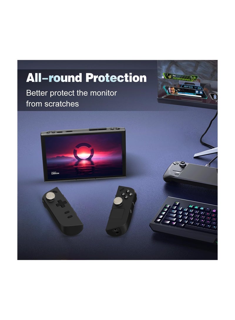 SYOSI Legion Go Protective Case, Compatible with Lenovo Legion Go Handheld, Hard Cover Shell with 2 Pairs Controller Thumb Grip Caps Accessories, Legion Go Monitor Protector Case, Anti-Collision (Clear) - Image 4