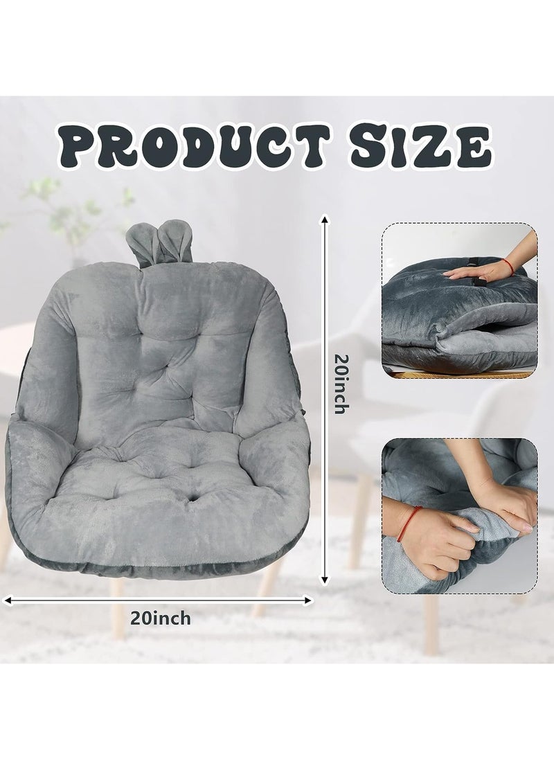 KYD Semi-Enclosed One Seat Cushion,Comfortable Cute Seat Cushion for Office Chair,Non Slip Seat Cushion for Back Relax,Soft Plush Cushion Pad Thick with Backrest for Home Office  - Image 3