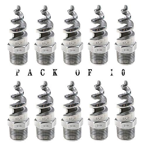 Beduan 38 Male Spiral Cone Atomization Nozzle Stainless Steel316 Dust Remove Atomized Sprayer for Gas Cooling Washing Fire Proof Pack of 10 - Image 1