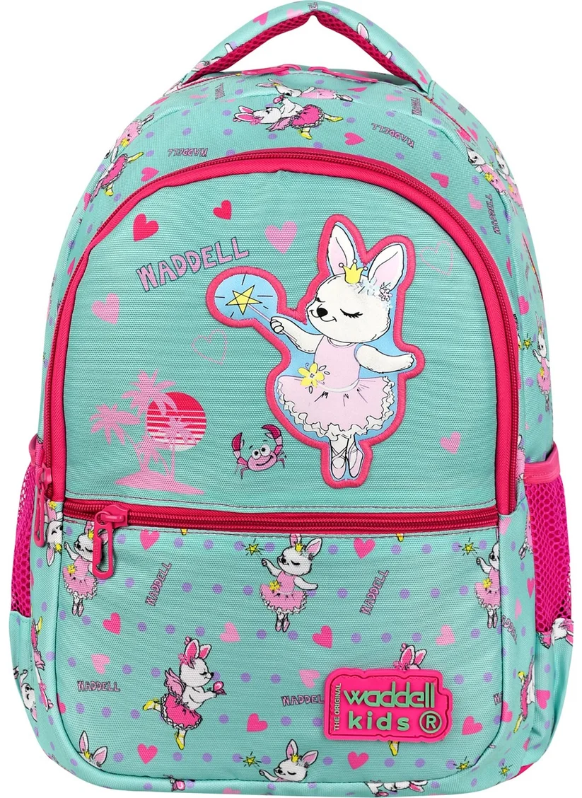 Waddell Licensed Rabbit Leather Embroidery Patterned Girls Primary School Backpack and Lunch Bag