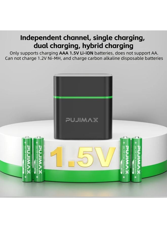 Pujimax 12 Slot 1.5V Lithium Battery Charging Station With 12 AAA 1100mWh Batteries - Image 5
