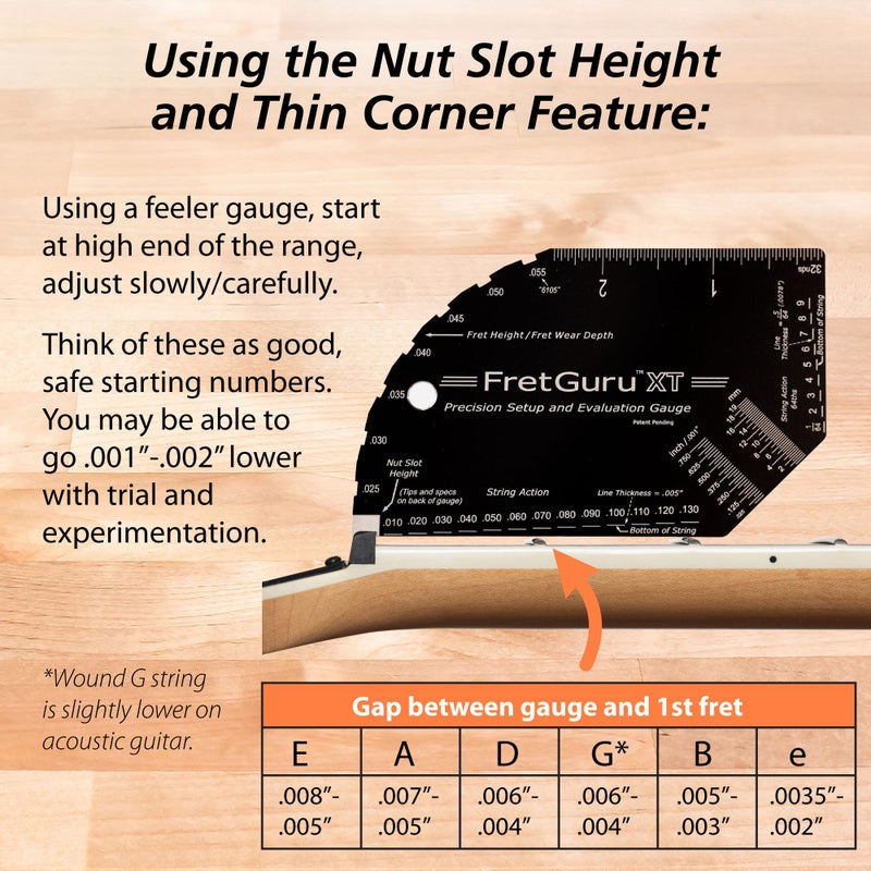 FretGuru XT Guitar String Action Gauge â€“ Pro Fret Rocker, Bridge & Pickup Spacing Ruler, Advanced Ultra-Precision, MOAGGâ„¢ Technology â€“ Guitar Setup Tool for Luthiers with Fret Height/Fret Wear Checker - Image 5