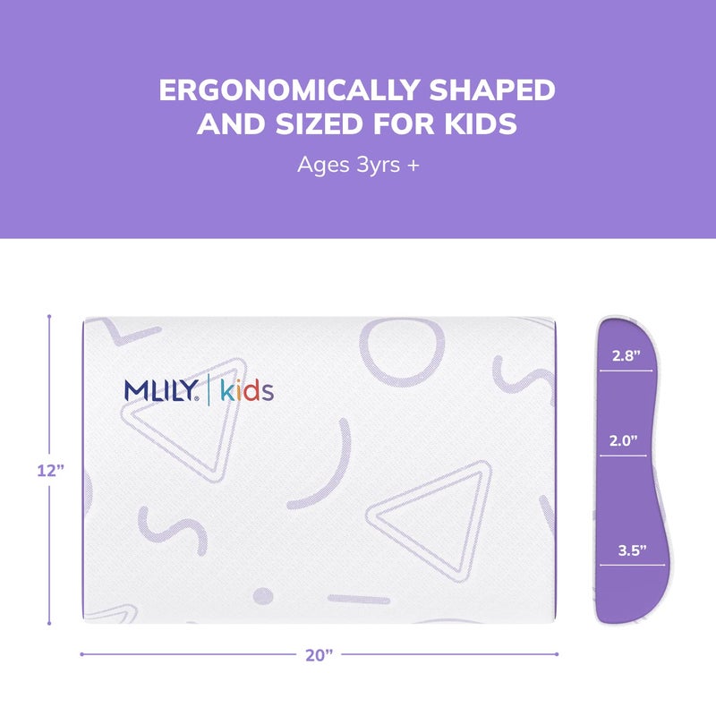 MLILY Kids Pillow for Sleeping, Adjustable Kids Memory Foam Pillow for Bed Set, Breathable and Soft Pillows for Kids Boy Girl, CertiPUR-US Certified, 12x20 Inch, Purple - Image 5