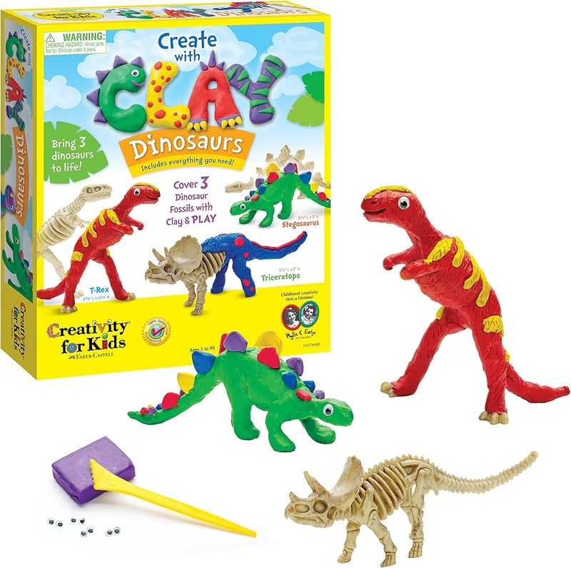 Creativity For Kids Make Your Own Dinosaurs with Clay - Fun & Educational Dinosaur Clay Craft Kit for Kids - Image 1
