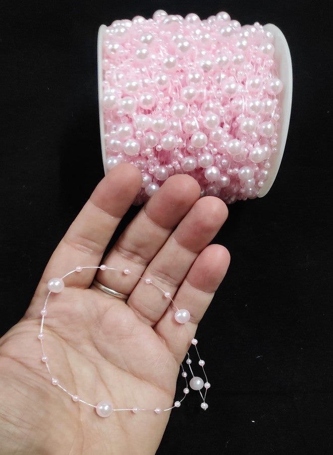 Just Flowers Artificial Faux Pearl Beads Chain Garland 3 mm for Jewelry Making, Decoration, Embellishing Handbags, Garments, Craft Accessories, (5 Meter, Light Pink) - Image 3