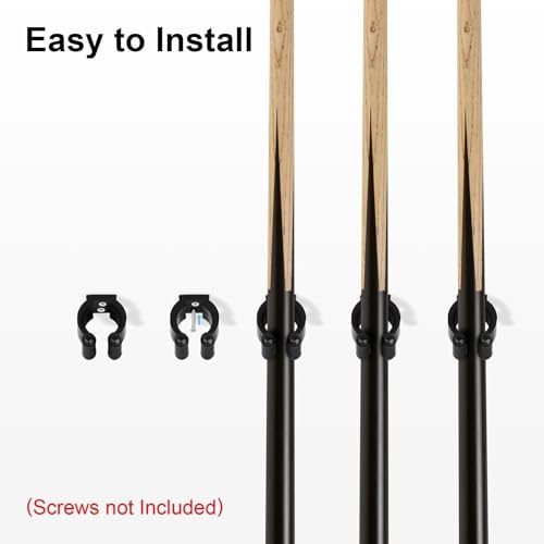 EEEKit 20 Pieces Fishing Rod Clips, Wall Mounted Fishing Pole Holder Storage Rack, Black Storage Clips Clamps Rack Organizer for Rod Billiards Cue Snooker Cue - Image 3