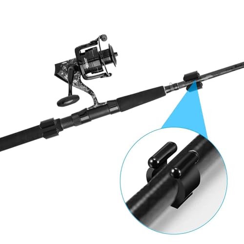 EEEKit 20 Pieces Fishing Rod Clips, Wall Mounted Fishing Pole Holder Storage Rack, Black Storage Clips Clamps Rack Organizer for Rod Billiards Cue Snooker Cue - Image 4