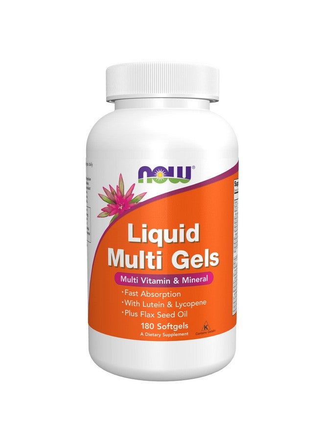 now Supplements Liquid Multi Gels With Lutein And Lycopene Plus Flax Seed Oil 180 Softgels - Image 1