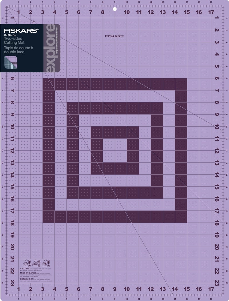 Fiskars Self Healing Cutting Mat with Grid for Sewing, Quilting, and Crafts - 18" x 24 Grid Lilac/Mountain Haze - Image 1