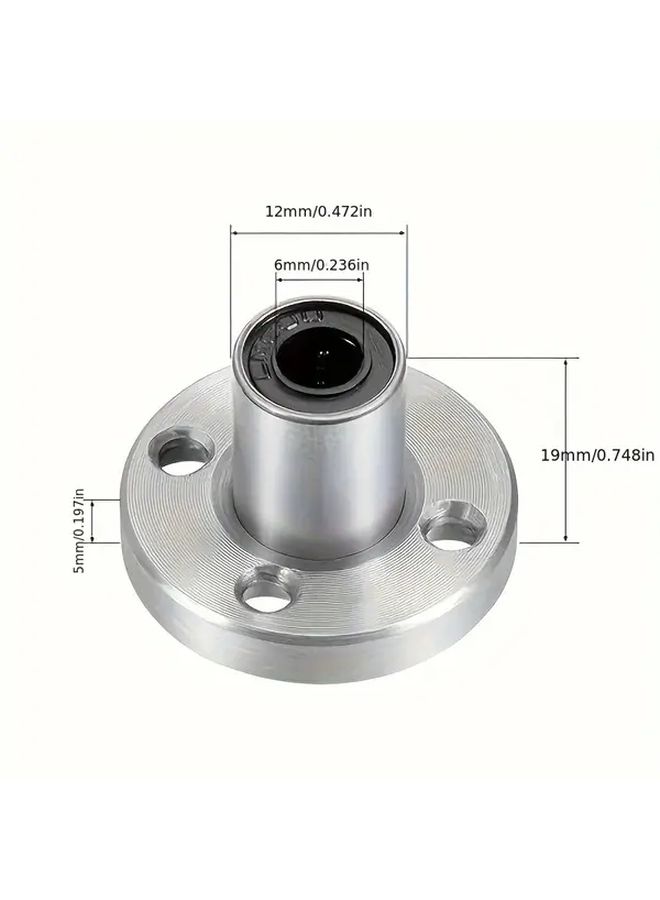 LMF10UU Flanged Linear Ball Bearings Double Sealed for 6mm Shaft 3D Printer CNC - Image 4