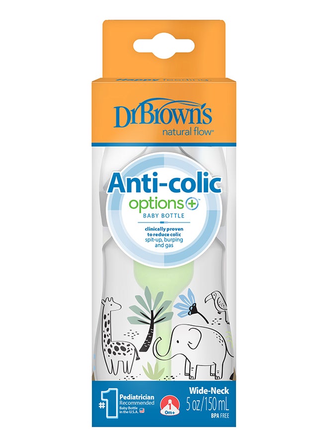 دكتور براونز PP W-N Anti-Colic Options+ Designer Baby Bottle 150 ML, Jungle Elephant Design, 1 Piece - Image 2