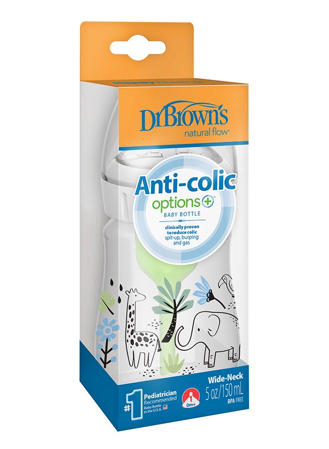 دكتور براونز PP W-N Anti-Colic Options+ Designer Baby Bottle 150 ML, Jungle Elephant Design, 1 Piece - Image 3