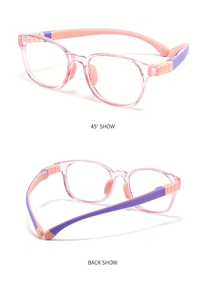 JS Anti-Blue Light Blocking Glasses, Kids Anti Glare Eyestrain UV, TV Phone Children Silicone Safety Eyewear for Boys and Girls Age 3-12 - Image 4