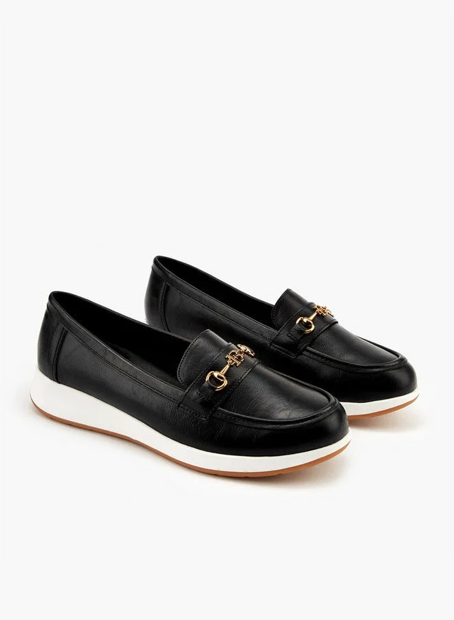 Flora Bella By Shoexpress Metal Accent Slip-On Loafers