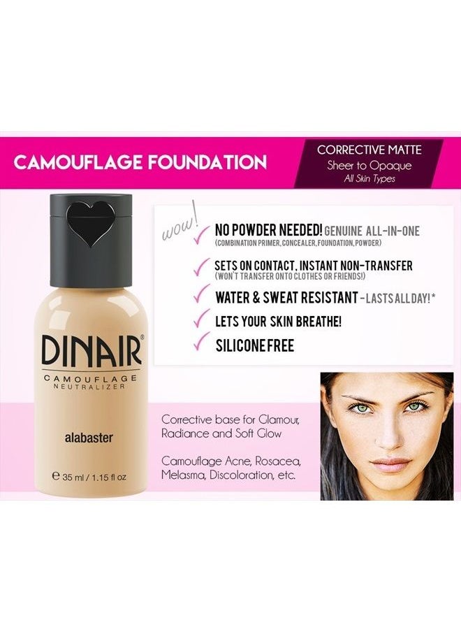 DINAIR - Airbrush Makeup Foundation | Vanilla 1.15 oz | Camouflage Neutralizer - Covers Scars, Acne, Tattoos, Vitiligo, Under Eye circles, Sun Spots - Image 1