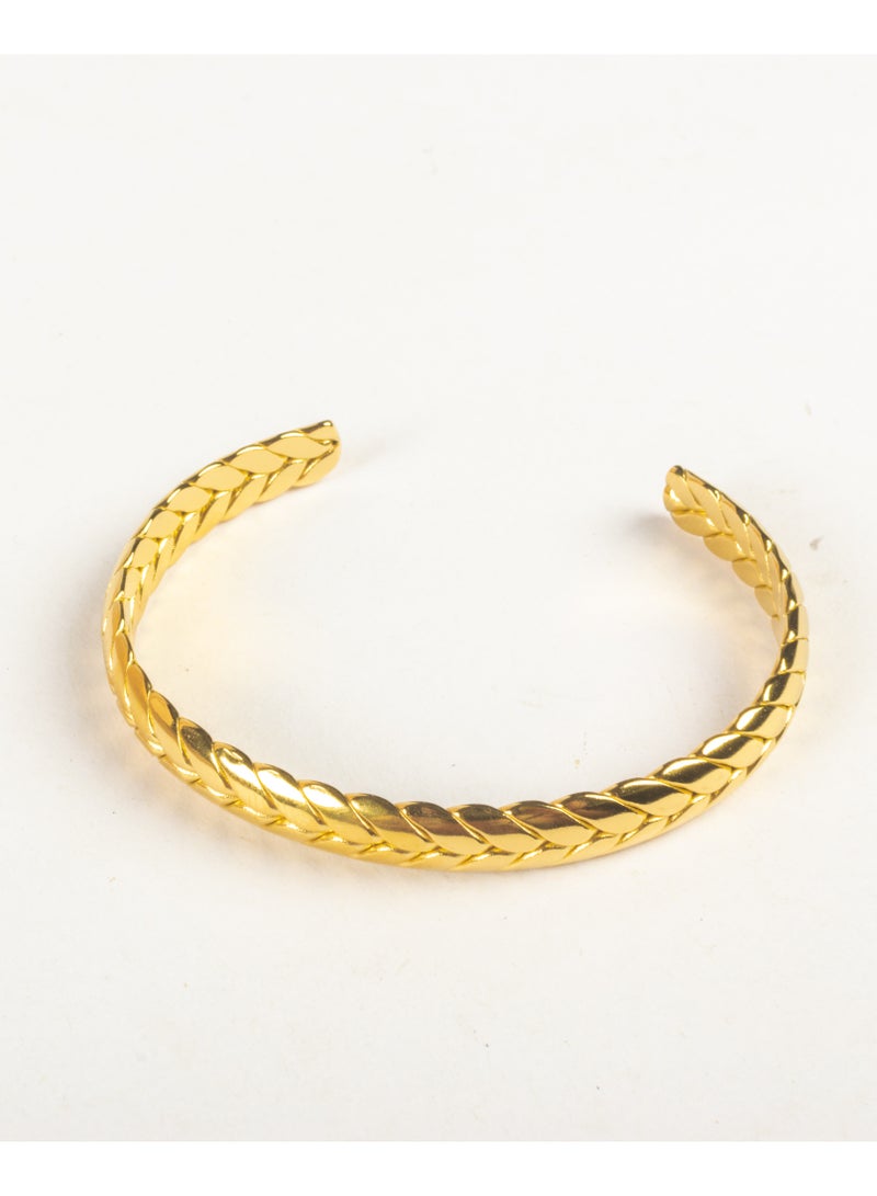 The Black Pearl Accessories Free Size Stainless Steel Golden Bracelet For Him - Image 1