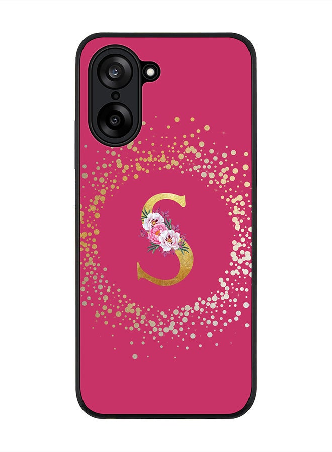 Stylizedd For OnePlus Nord CE5 / Ace 5 Racing Case,Slim fit Camera Protection, Shockproof Thin Phone cover  - Custom Monogram Floral - S ( Deep Pink )