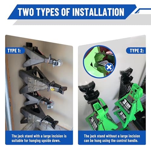 Racewill 4 Packs Jack Stand Holder Wall Mount Organizer Bracket Rack Fits 4 & 5 & 6 Ton Jack Stands - Image 5