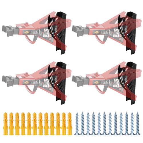 Racewill 4 Packs Jack Stand Holder Wall Mount Organizer Bracket Rack Fits 4 & 5 & 6 Ton Jack Stands - Image 1