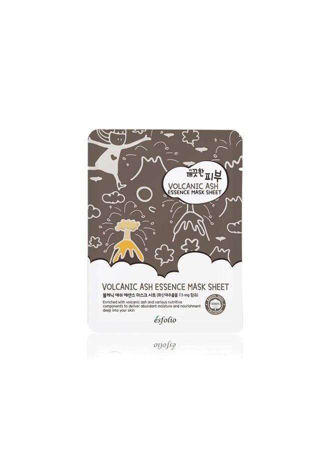 esfolio Volcanic Ash Face Mask – Deep Cleansing Korean Sheet Mask for Pore Care, Oil Control, Acne-Prone & Oily Skin – Hydrating & Purifying Skincare for Clear, Radiant Complexion (Pack of 10) - Image 1