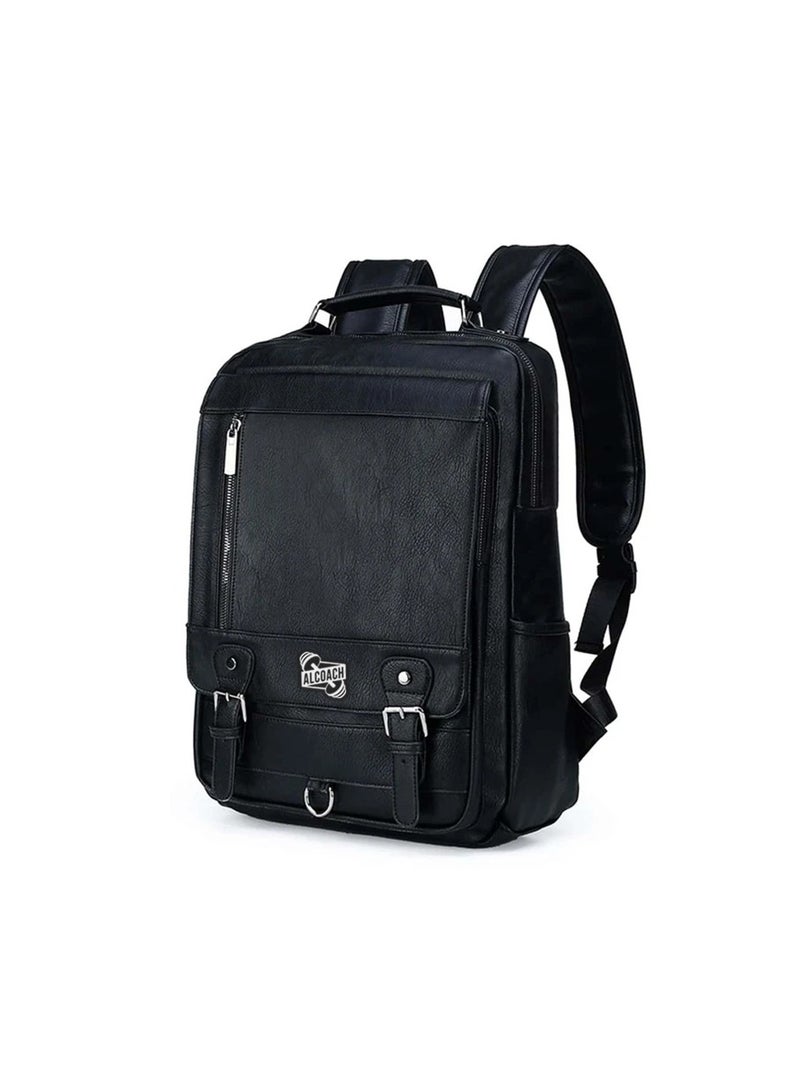 ALCOACH Alcoach Leather Briefcase withJeep Laptop Pocket Backpack with Adjustable Straps Lightweight Leather Briefcase Multiple Compartments Double Zippers Secure for Laptops and Tablets  - Image 3