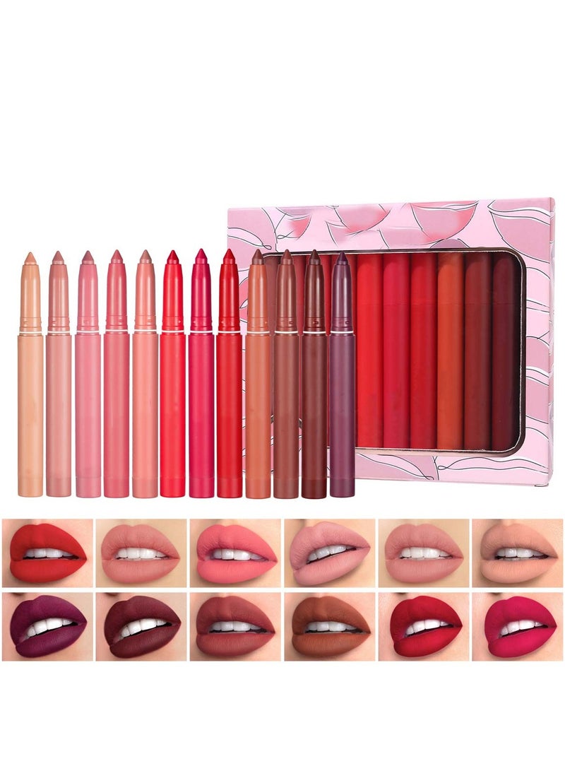 Huitich Rotating Waterproof Lip Liner Long-Lasting Nude Lipstick Pen - Image 1