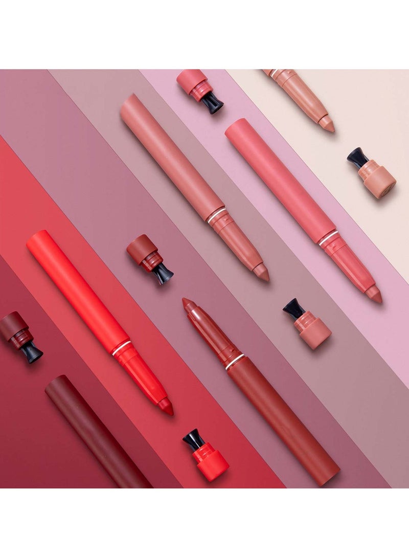Huitich Rotating Waterproof Lip Liner Long-Lasting Nude Lipstick Pen - Image 5