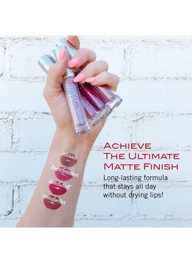 Mirabella - Matte Lip Gloss, Bombshell (Deep Matte Siren Red) - Luxe Advanced Formula, Long-Wear & Superior Color with Full-Coverage, Non-Drying with Rich Pigmentation - - Image 1