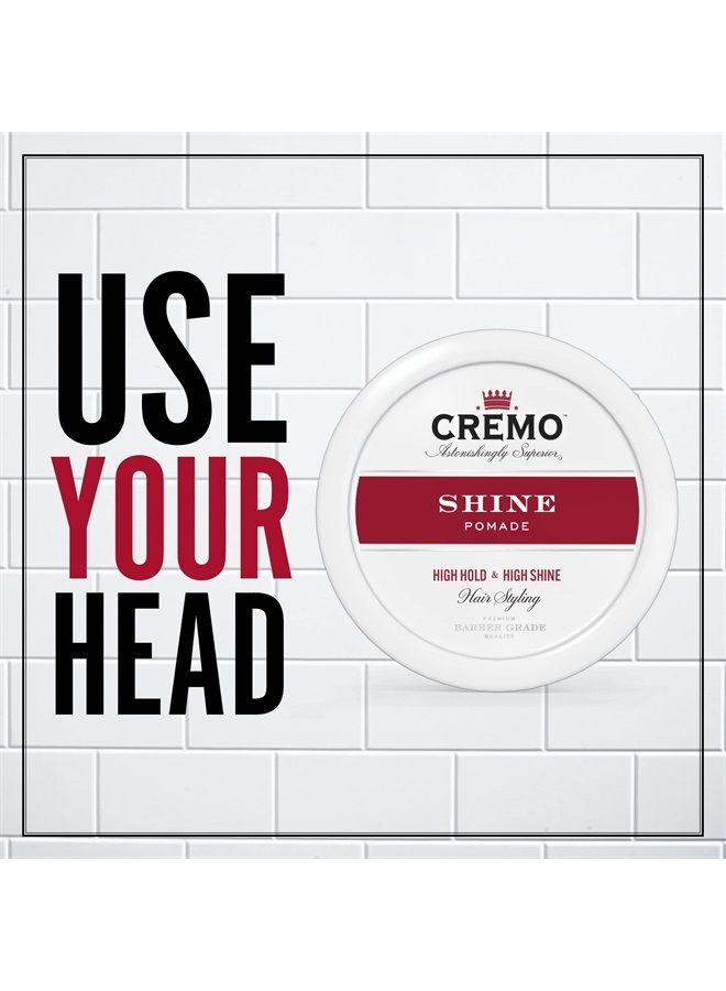 cremo Premium Barber Grade Hair Styling Shine Pomade, High Hold & Shine, 4 Oz - Image 2
