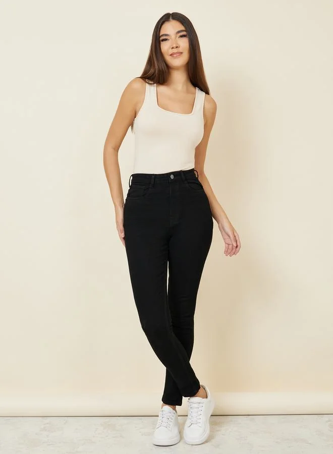 Styli High Rise Skinny Fit Ankle Length Jeans