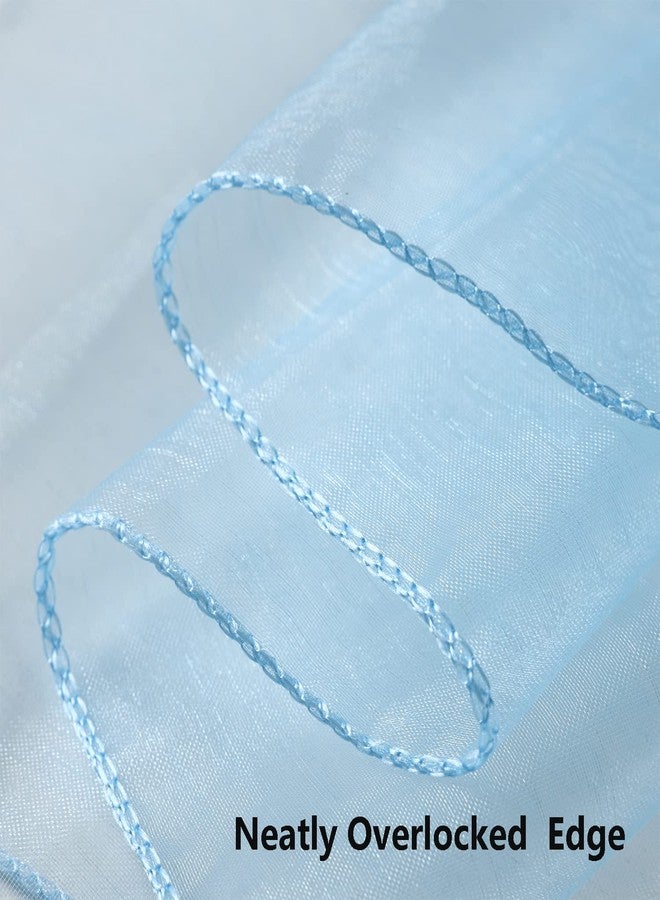 MAGTOWNE Organza Chair Sashes Ties 50 Pack Universal Chiffon Knots Light Blue Chair Bows for Wedding Party Reception Ceremony Banquet Decorations - Light Blue - Image 5