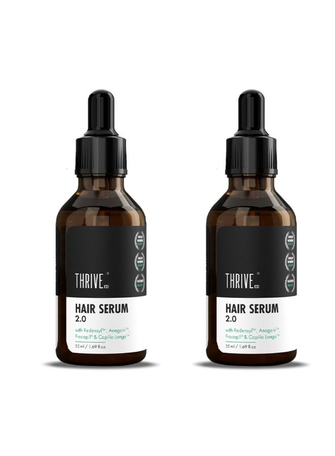 ThriveCo Hair Growth Serum 2.0, Pack of 2 (50ml each) | Advanced Clinically Proven Scalp Treatment for Hair Fall Control & Regrowth | Redensyl, Anagain, Regendil®, Rosemary Oil | Men & Women - Image 1