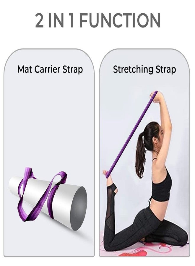 Samadhaan Yoga Mat Strap for Carrying, Adjustable Mat Holder Carrier Sling with Thick, Durable & Comfy Texture Stretching (Purple (Pack of 1)) - Image 4