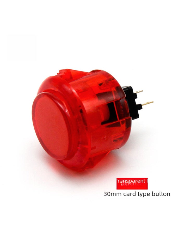 Generic - Qanba 24/30mm Transparent Card Style Buttons For Arcade Joystick Accessories Store Digital Computer Game Controller-Product Color:Transparent Red -30mm Cassette - Image 1