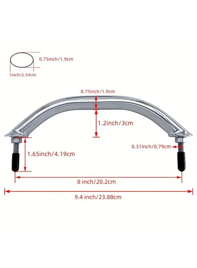 Marine Grade 316 Stainless Steel Gate Handle Set 8 Inch Polished With Installation Hardware - Image 3