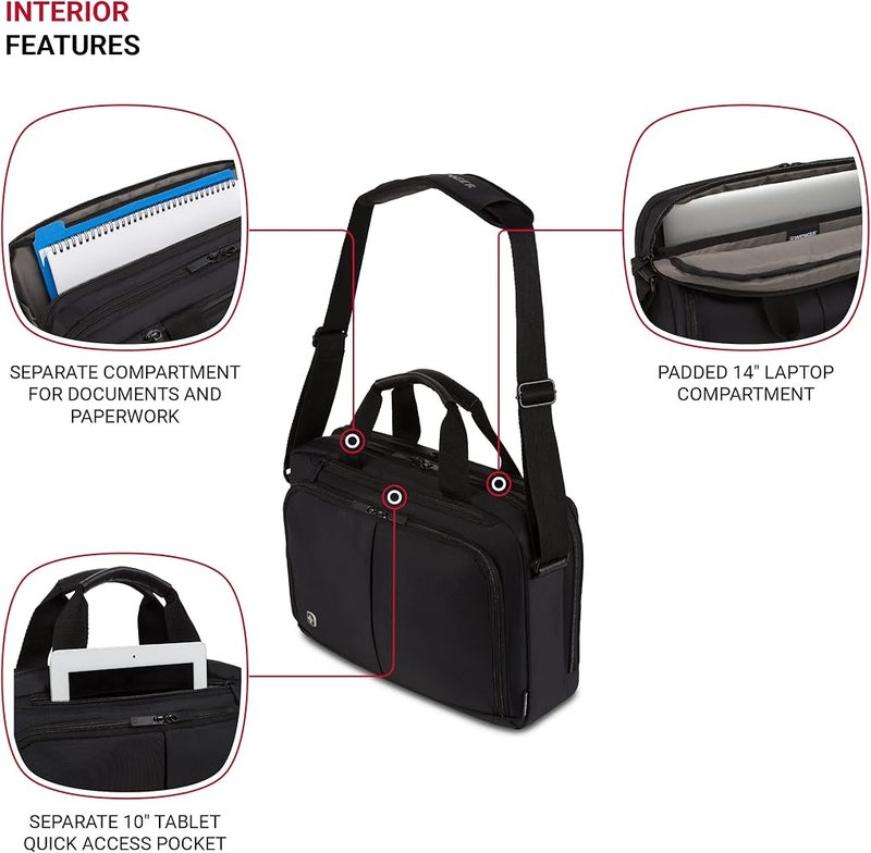 Wenger Source Padded Document Organizer & 14-Inch Laptop Bag, 3.1 x 9.8 x 15.3 - Image 2