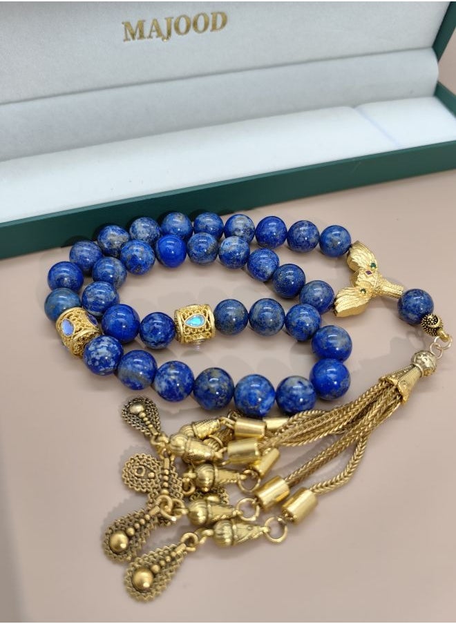 MAJOOD Original Design/33 Natural Lapis Lazuli Prayer Beads/Tasbih/10mm  - Image 2