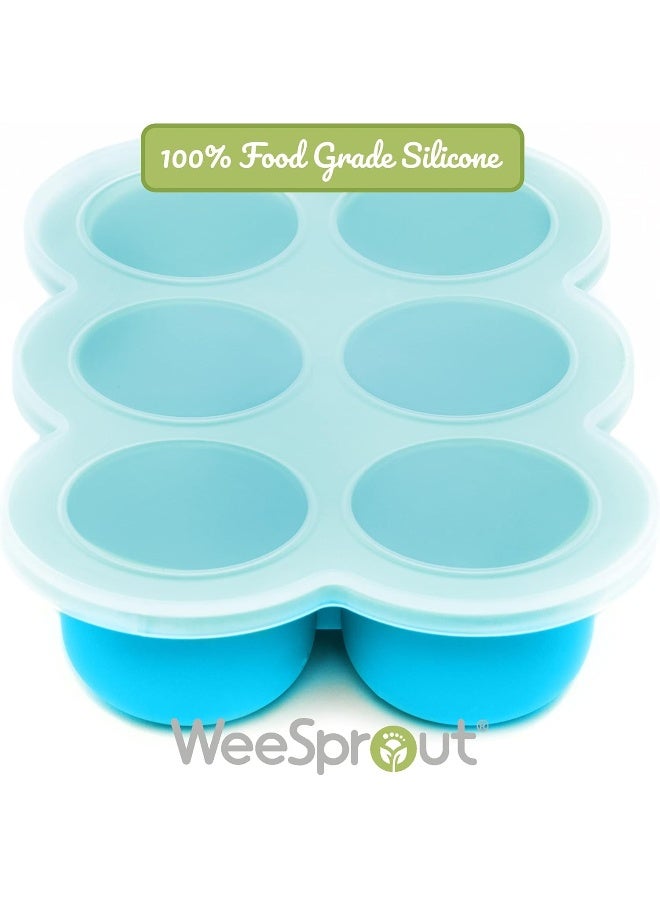 WeeSprout Freezer Tray (Bright Blue, Six 3 Ounce Sections) - Image 3