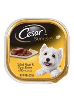 سيزار 6 صواني فردية من طعام الكلاب الرطب CESAR Sunrise بنكهة لحم البقر المشوي والبيض، وجبة إفطار، 3.5 أونصة لكل منها 