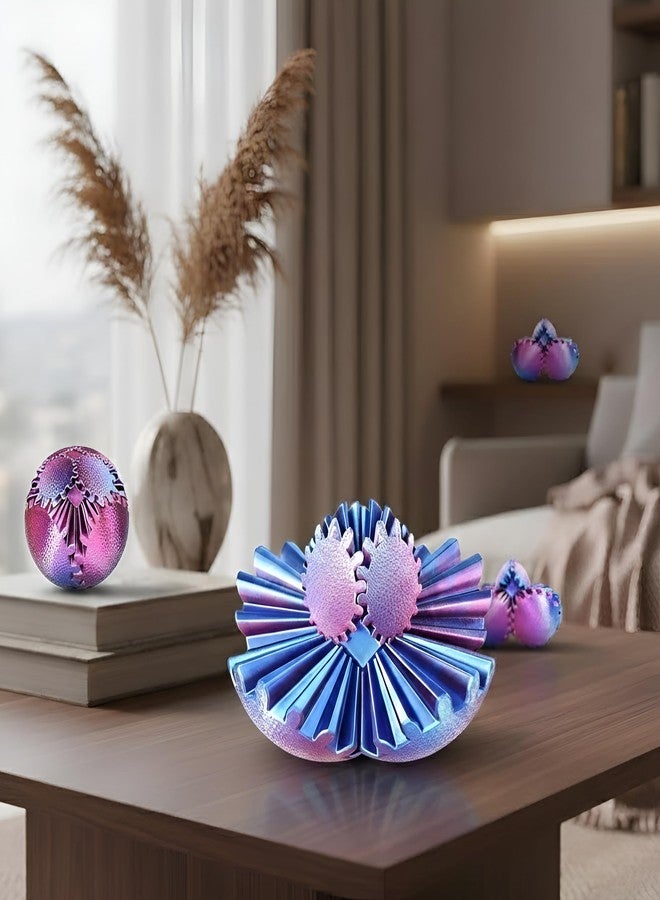 Alark كرة ألارك ثلاثية الأبعاد مطبوعة على شكل تروس، كرة زهرة لتخفيف التوتر، كرة مكتبية للطاقة الإيجابية وقطعة ديكور منزلية رائعة، هدية مثالية للمكتب، للأطفال والكبار، لعبة دوارة فريدة متعددة الألوان - Image 3