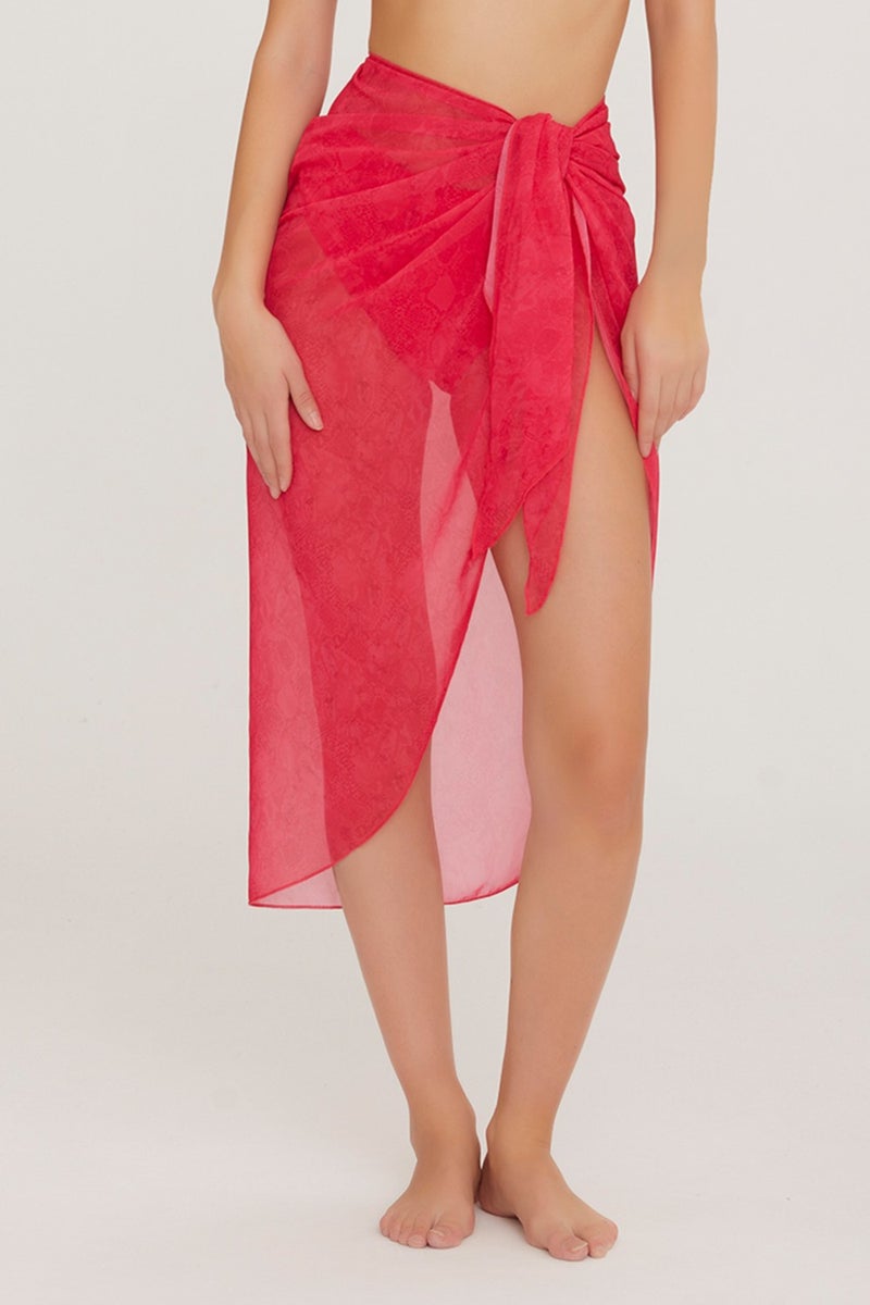 Remsa Mayo Remsa Swimsuit Skirt Pareo Long Tie Penny 6091 Fuchsia  - Image 2