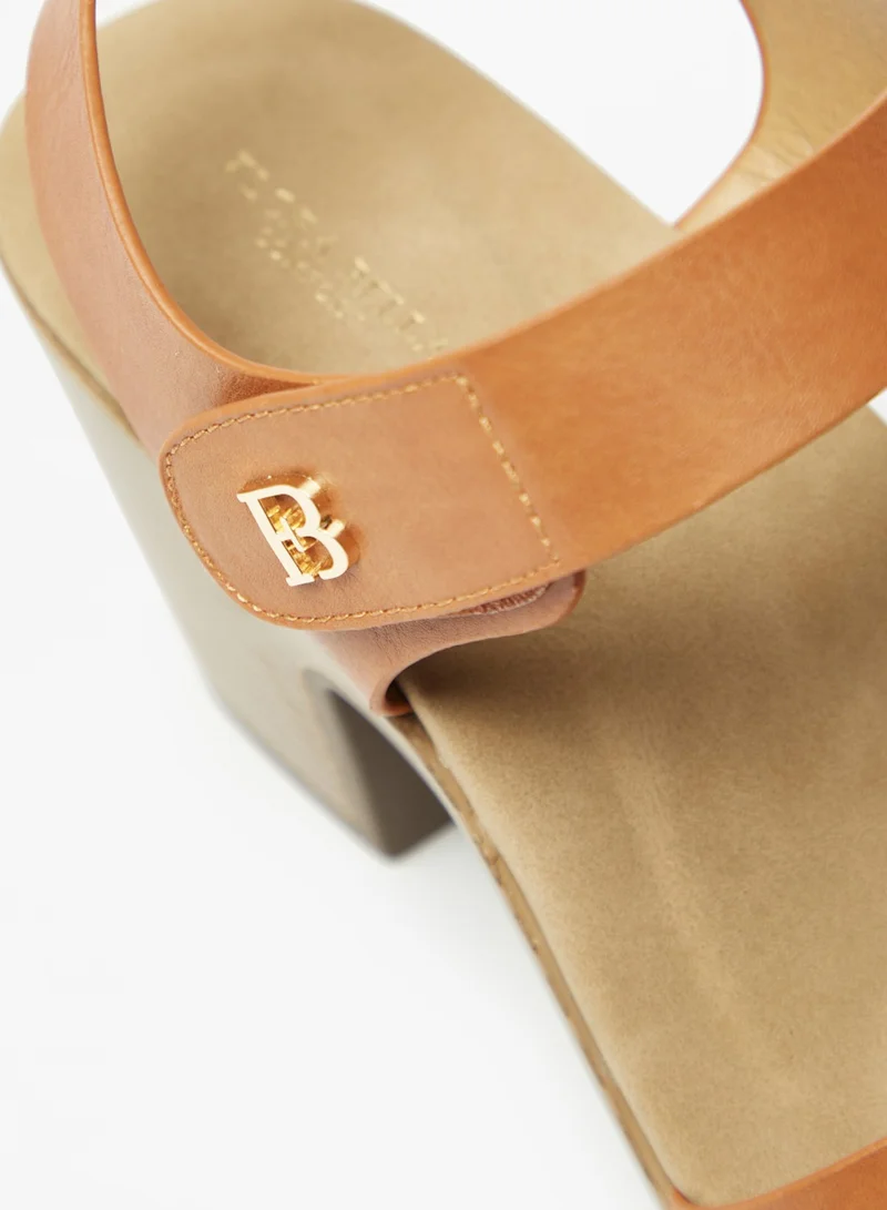 Flora Bella By Shoexpress Womens Solid Block Heel Strap Sandals With Hook And Loop Closure By Shoexpress