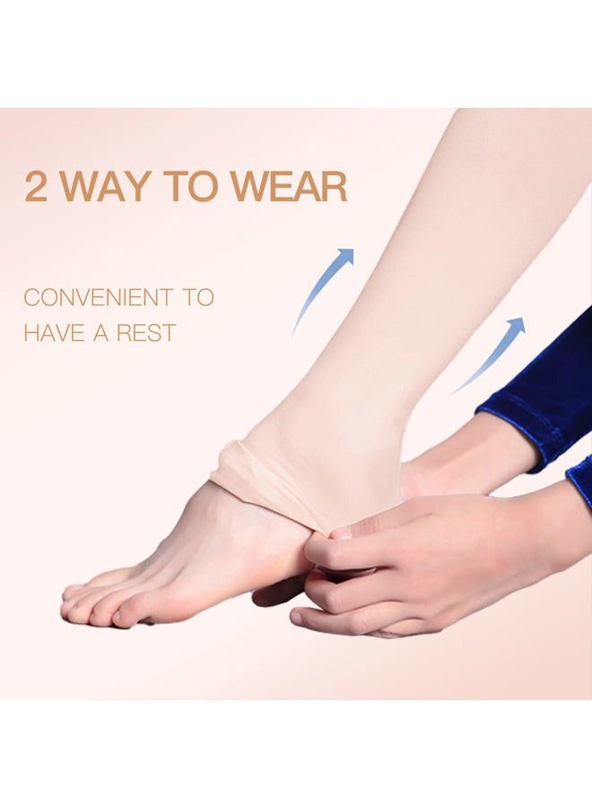 Heth 2 Pairs Ballet Tights for Girls,Dance Convertible Ballet Tights,Ultra Soft Ballet Ballet Footed Tights With Holes - - X-Large(12-16 Years) - Image 2