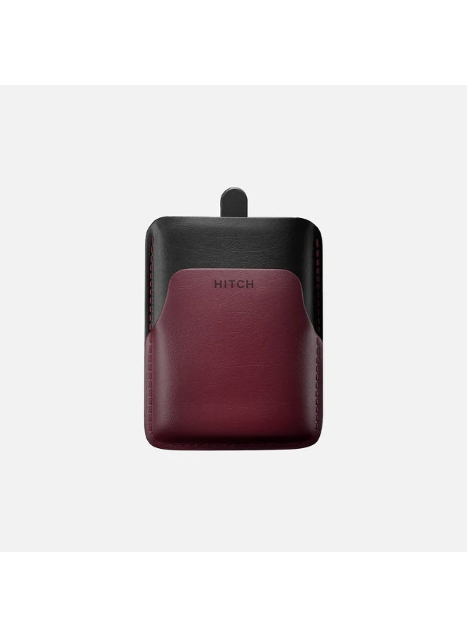 Hitch Pull-up Cardholder - Natural Genuine Leather - Black/Burgundy - Image 5