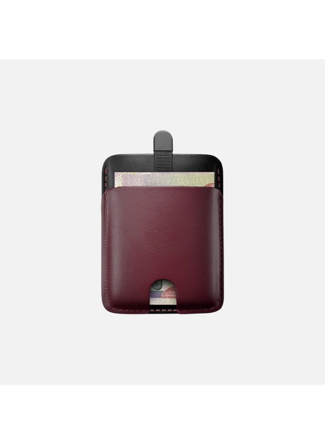 Hitch Pull-up Cardholder - Natural Genuine Leather - Black/Burgundy - Image 2