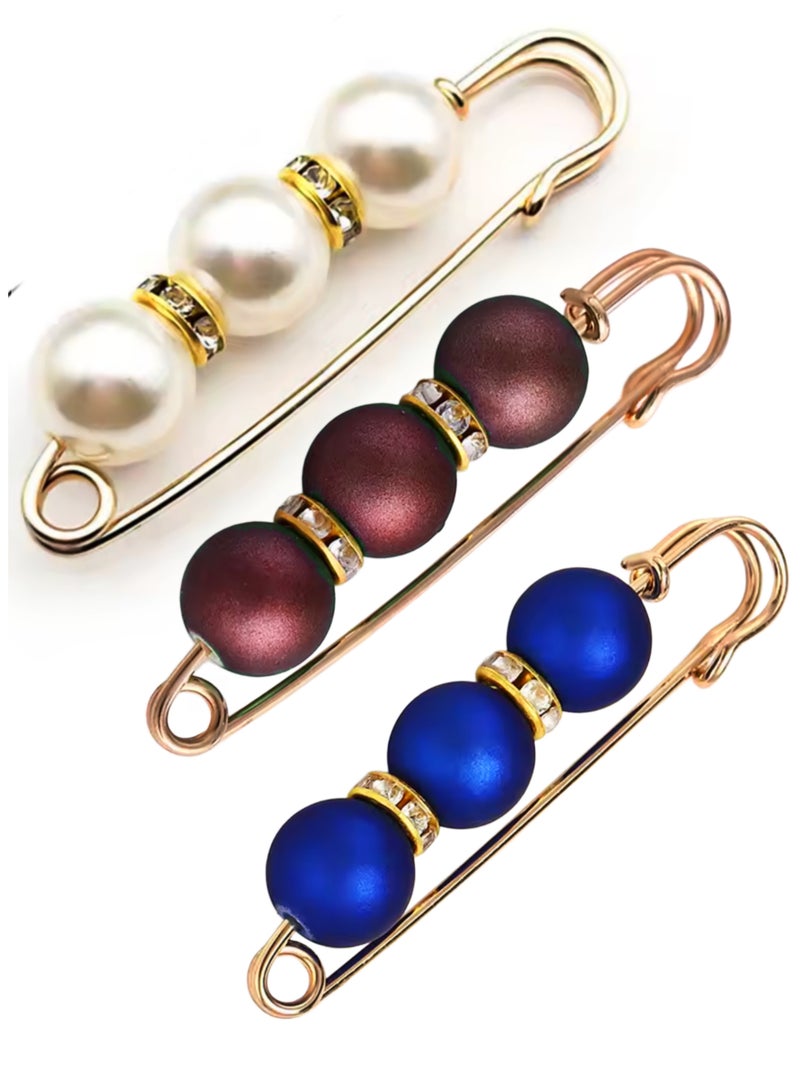 جود باي ثلاث قطع من بروش حريمي دبوس كبير معدني لؤلؤلي - Image 1